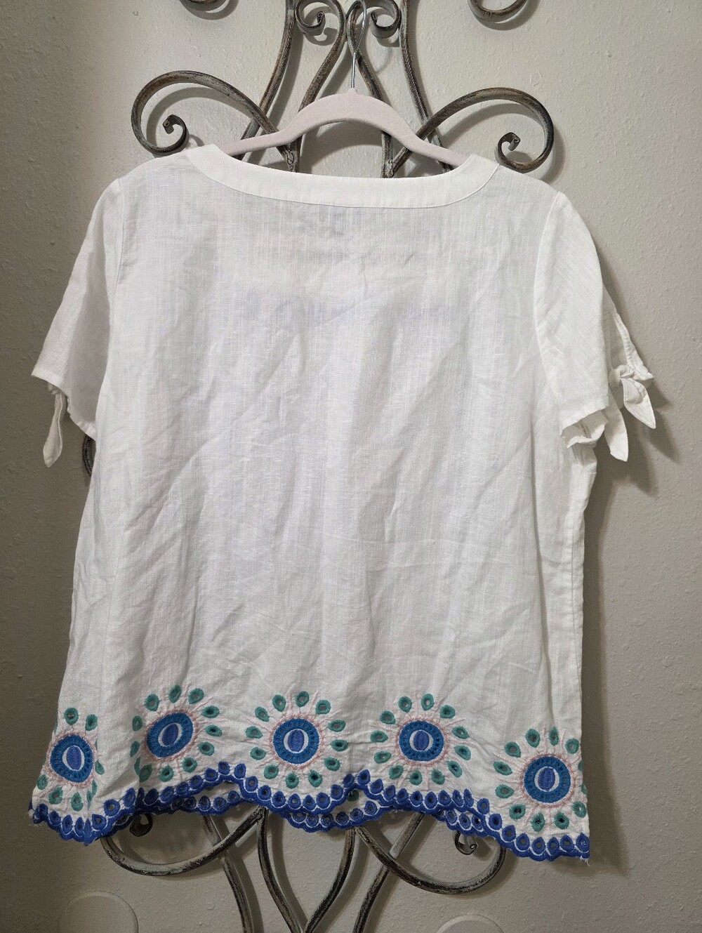 Talbots Embroidered Square Neck Top - Picture 7 of 7